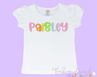 Personalized Girls Name Embroidered Shirt - Embroidered Name Shirt - Monogram Girls Name Shirt - Name Shirt - Custom Kids Name Tee