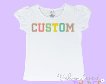 Custom Chenille Faux Personalized Embroidery T-Shirt