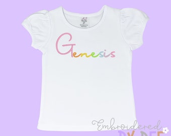 Personalized Girls Name Embroidered Shirt - Embroidered Name Shirt - Monogram Girls Name Shirt - Name Shirt - Custom Kids Name Tee