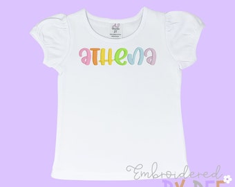 Personalized Girls Name Embroidered Shirt - Embroidered Name Shirt - Monogram Girls Name Shirt - Name Shirt - Custom Kids Name Tee