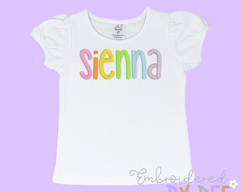 Personalized Girls Name Embroidered Shirt - Embroidered Name Shirt - Monogram Girls Name Shirt - Name Shirt - Custom Kids Name Tee