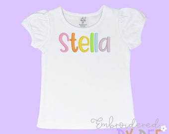 Personalized Girls Name Embroidered Shirt - Embroidered Name Shirt - Monogram Girls Name Shirt - Name Shirt - Custom Kids Name Tee