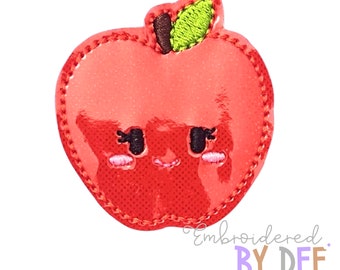 Apple Feltie - Embroidered Feltie - UNCUT Felties - Fruit Felties