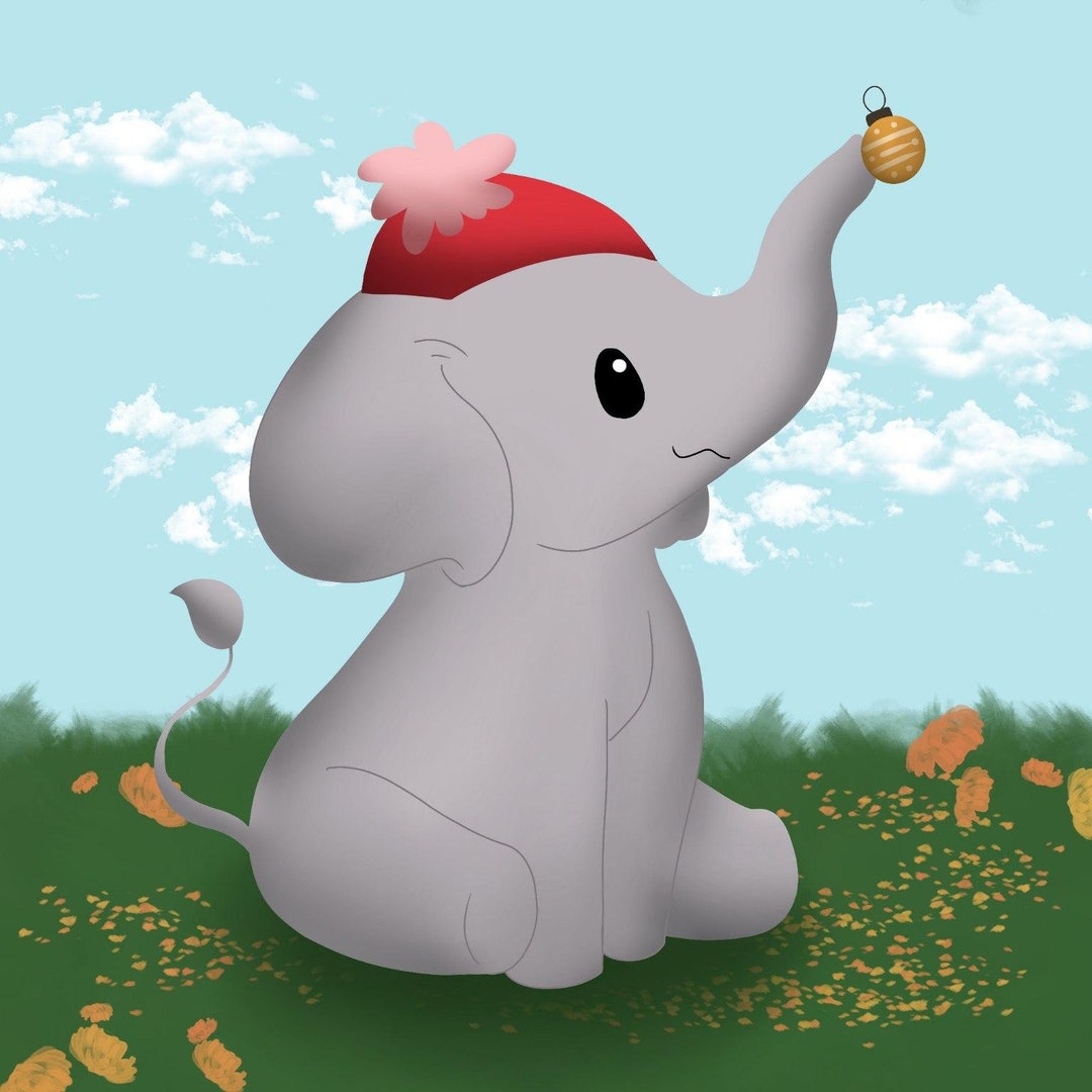 Adorable Elephant Digital File - Etsy