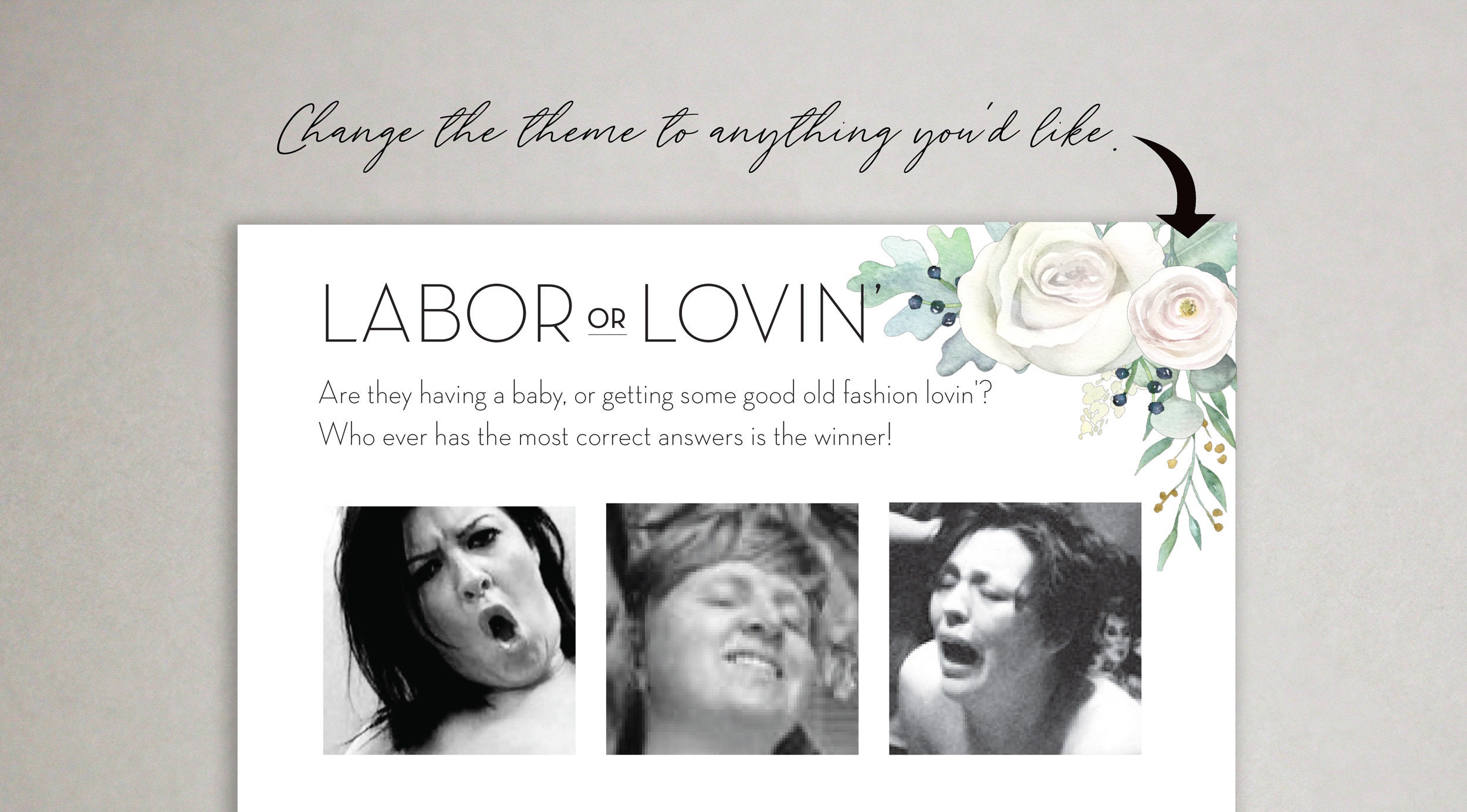 CUSTOM: PRINTABLE Labor or Lovin' Baby Shower Game With Your Theme ...