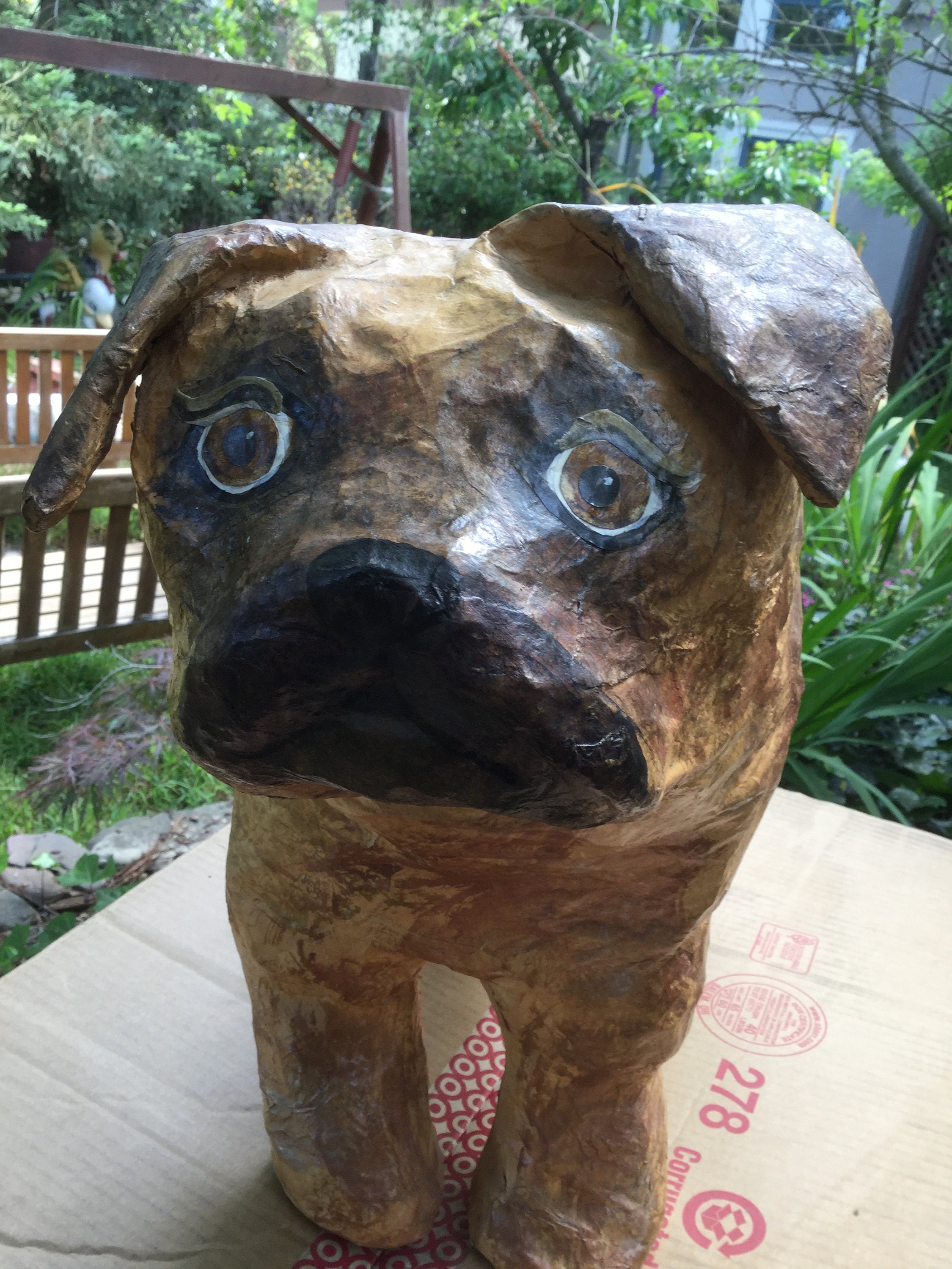 Large papier mache dog/ pug/ paper mache dog Etsy