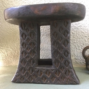Vintage African hand carved tribal stool