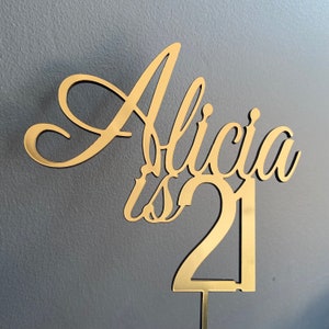 Personalised Birthday Cake Topper.Any Name and Age Birthday Cake Topper Decoration.Custom Birthday Cake Decoration.Acrylic Cake Topper.