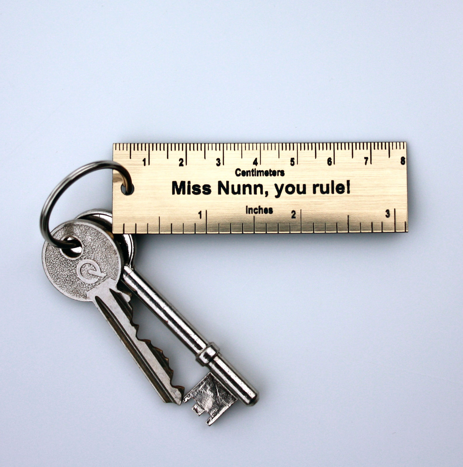Personalised Teacher Definition Oak Veneer Keyring | Custom