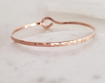 Rose gold bangle, Rose gold filled bangle, rose gold bracelet, minimal bracelet, hammered bangle, minimal accessories, stacking bangle
