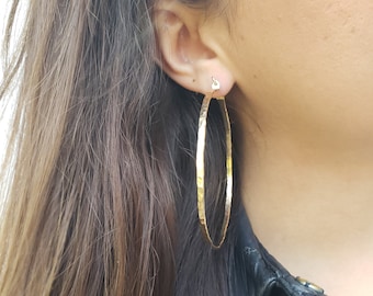 Thick gold hoops, hammered gold hoops, gold hoop earrings, chunky hoops, chunky hoop earrings, textured hoop earrings, oversized hoops