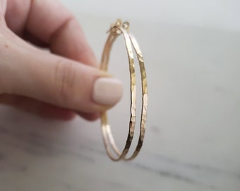 Gold hoop earrings, dainty hoop earrings, silver hoop earrings, rose gold filled hoop earrings, thin hammered hoops, large hoop earrings