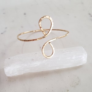 Infinity bracelet, upper arm cuff, gold filled bracelet, gold upper arm cuff, upper arm bracelet, boho bracelet, hammered gold bangle