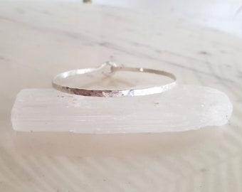 Skinny silver bangle, simple silver bangle, thin silver bracelet, sterling silver bangle, dainty bracelet, thin silver bangle, textured