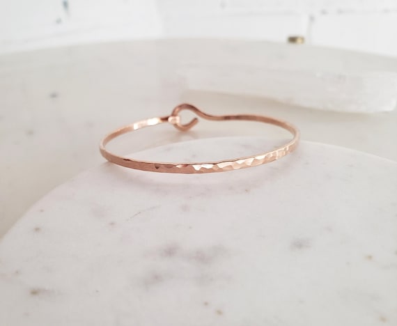 Rose gold bangle, Rose gold filled bangle, rose gold bracelet, minimal bracelet, hammered bangle, minimal accessories, stacking bangle