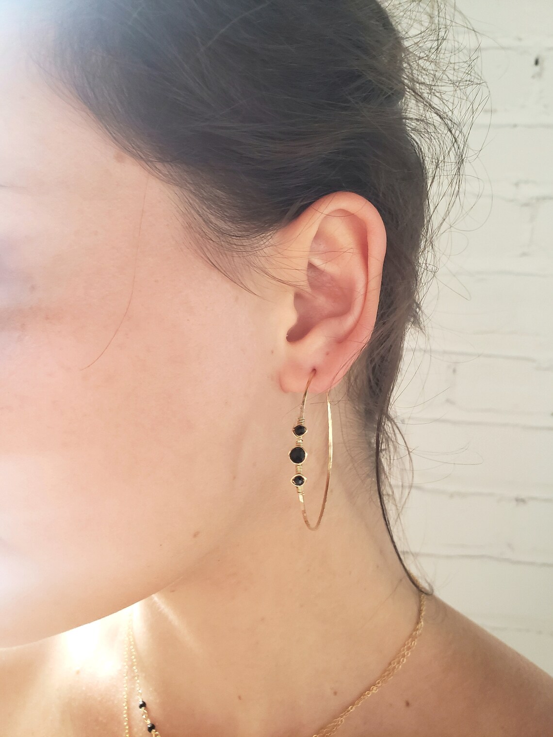 Black Earrings Big Black Earrings Black Spinel Earrings Etsy
