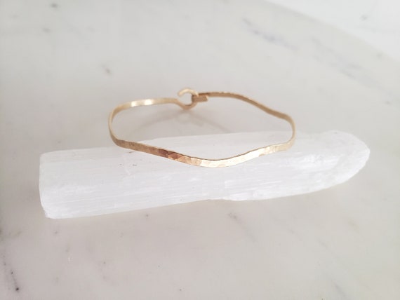 Rolled gold bangle gold bangle simple gold bracelet wavy bangle bracelet rose gold bracelet hammered bangle rose gold bangle dainty Etsy