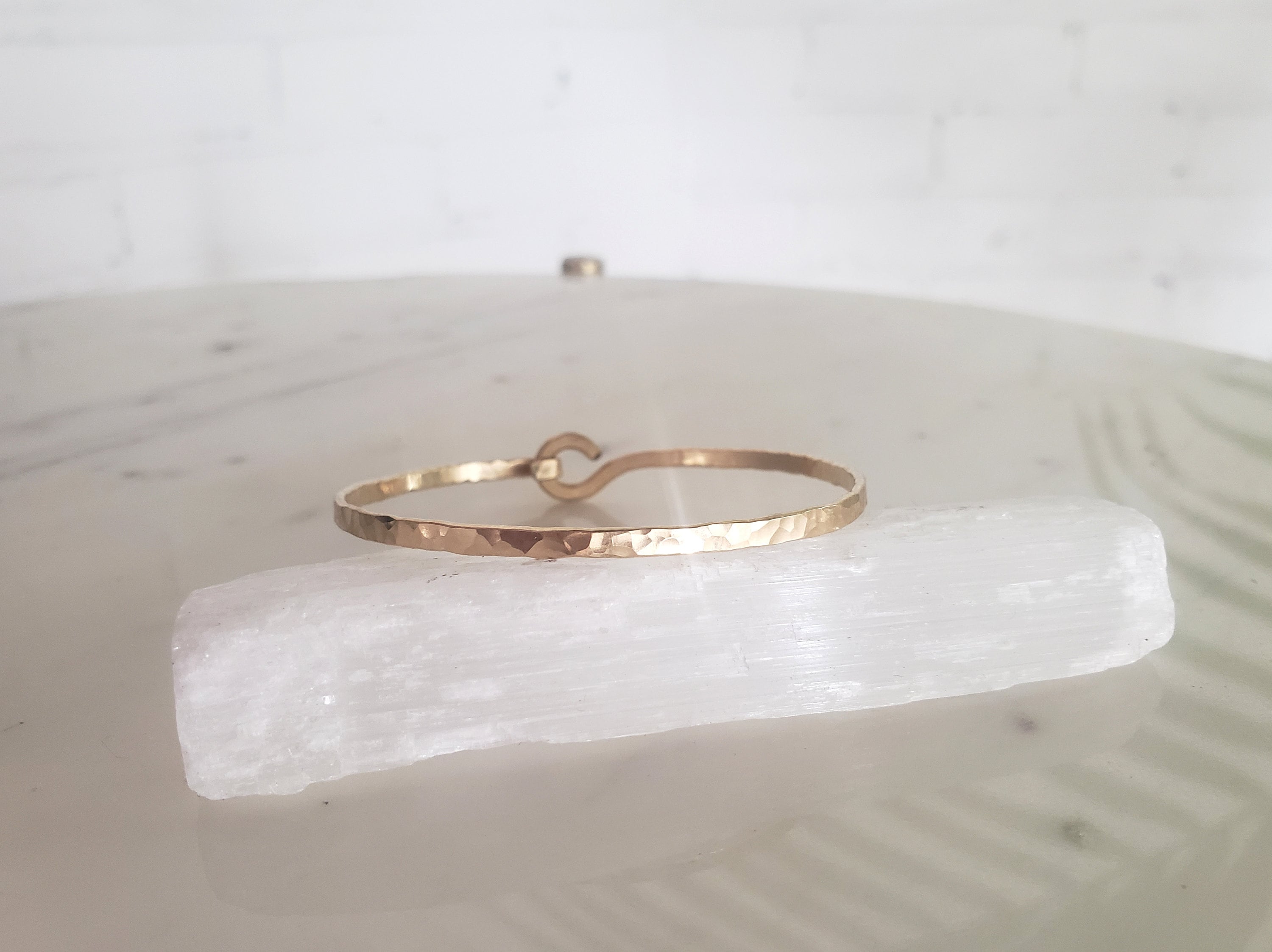 Hammered thin gold bracelet, simple gold bangle, minimal gold cuff bracelet, every day bracelet, gold bracelet, Gift for her, simple bangle