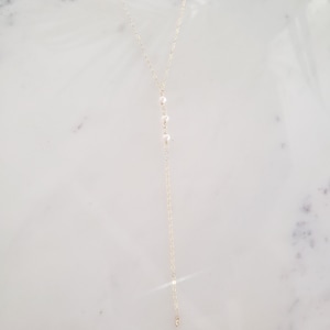 Pearl lariat necklace, bridal necklace, gold layered necklace set, vintage style pearl necklace, dainty necklace, pearl necklace set image 4