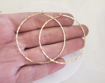 Classic gold hoops, gold hammered hoops, simple hoop earrings, gold fill hoops, everyday hoops, gift for her