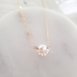 Pearl lariat necklace, bridal necklace, gold layered necklace set, vintage style pearl necklace, dainty necklace, pearl necklace set image 5