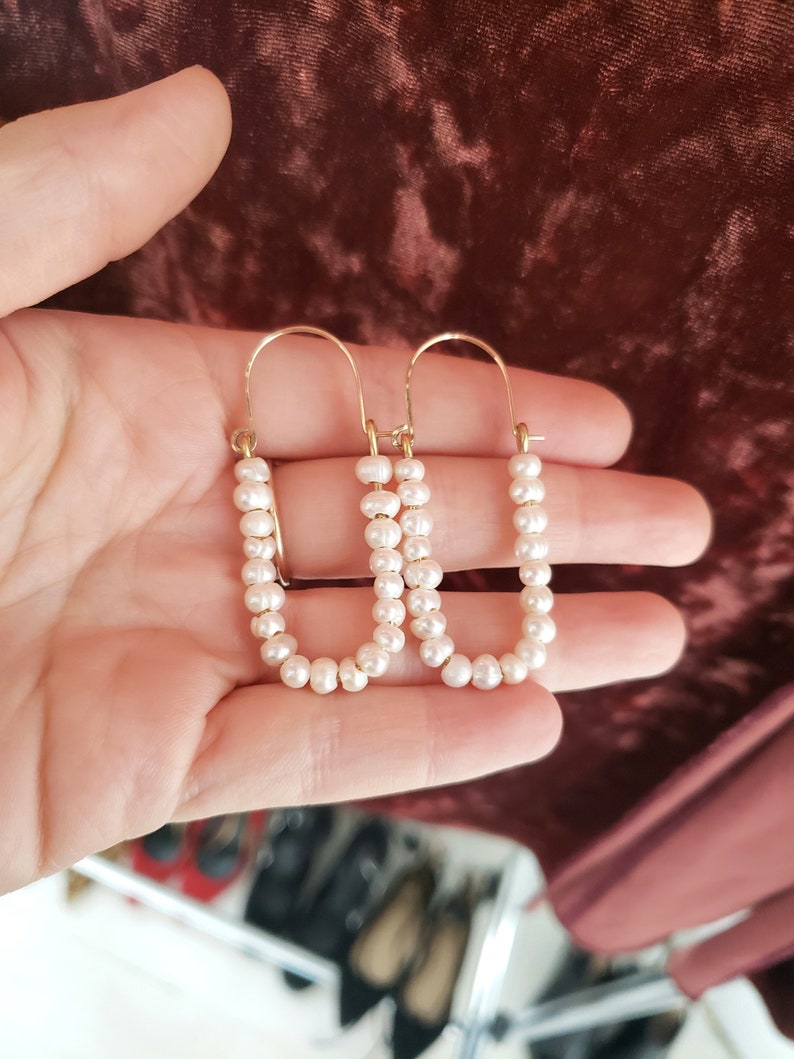 Pendientes colgantes de perlas de agua dulce, regalo de la madre de la