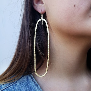 Big earrings, huge earrings, bold earrings, gold hammered earrings, funky earrings, abstract earrings, statement earrings, statement jewelry