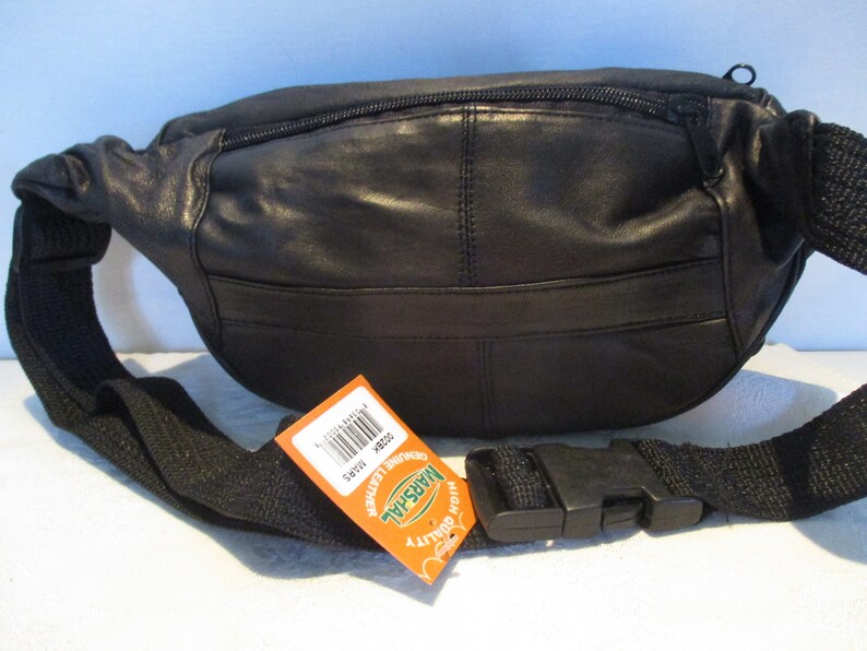 BLACK LEATHER Fanny Pack 9x6 with Nemo