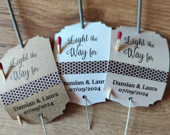 Sparkler Tags - Light the Way for - Paper Striker Sticker - Wedding Favor Tags -