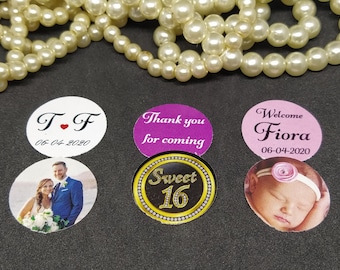 100 Personalized double sided confetti, custom photo confetti