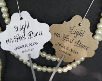 Sparkler Tags - Light our First dance - Wedding Favor Tags