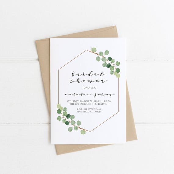 botanical bridal shower invitation