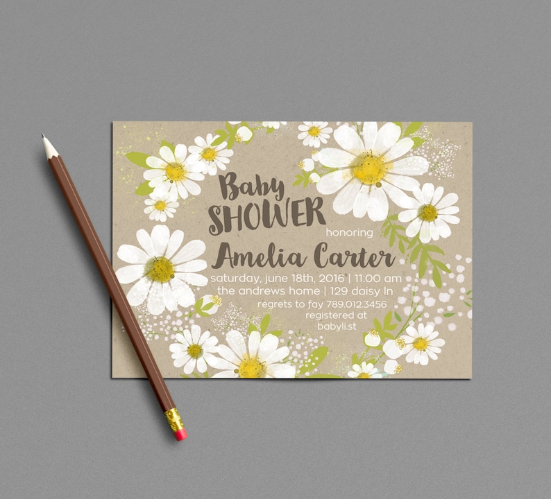 baby shower invitations baby shower themes for girls daisies baby shower theme