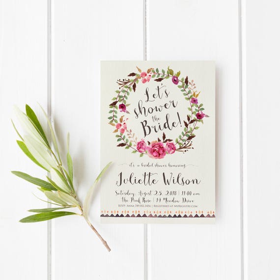Bridal Shower Invitation Printable Modern Wedding Shower Tea | Etsy