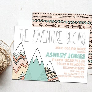 the adventure begins baby shower invitations