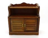 Vintage Dollhouse Miniature Collectible Bedroom Furniture Bookcase Cabinet Wood Detailed