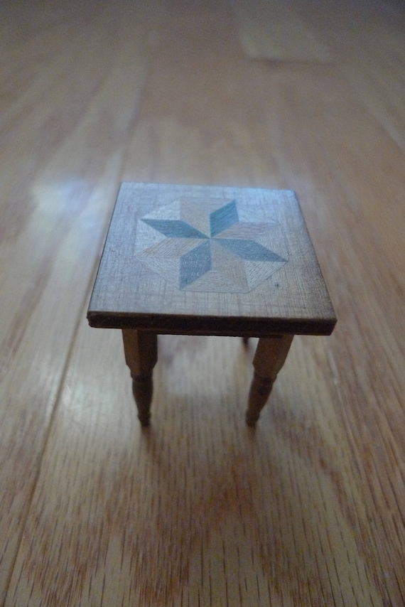 Antique Dollhouse Miniature Inlaid Wood Table Star Pattern Etsy image 0 - Antique Dollhouse Miniature Inlaid Wood Table Star Pattern Etsy