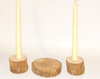 Unity Candle Holder Set ~ Tree Branch Unity Candle Holder ~ Wedding Candles set