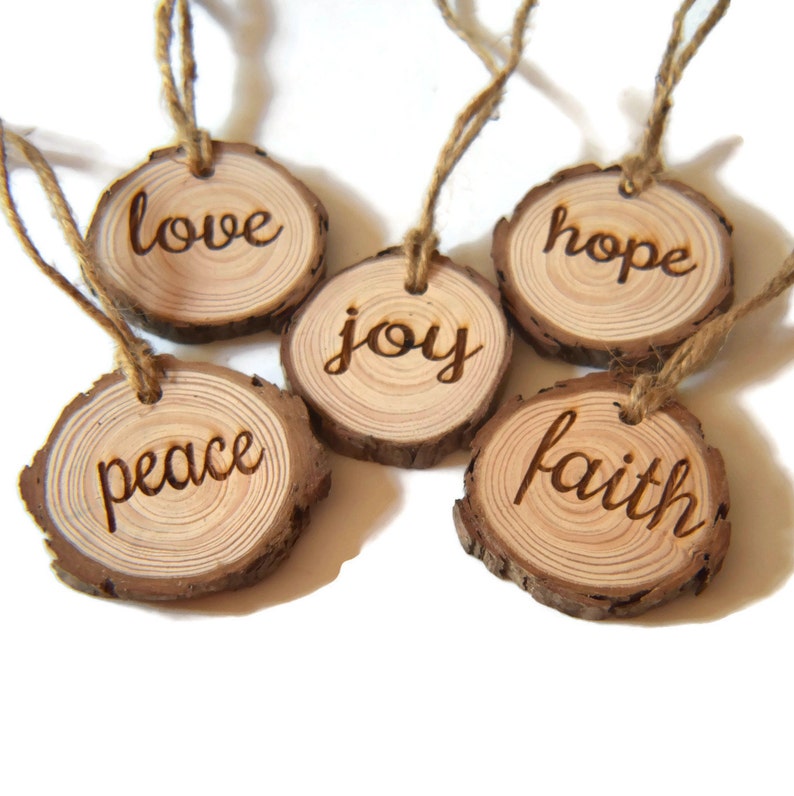 Love Peace Joy Hope and faith home Decor Real Wood Pine | Etsy
