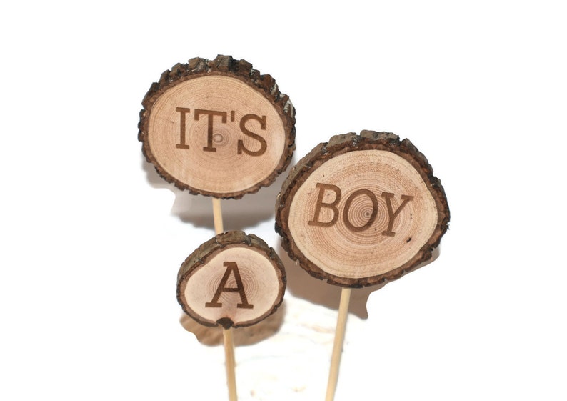 rustic baby shower cake topper