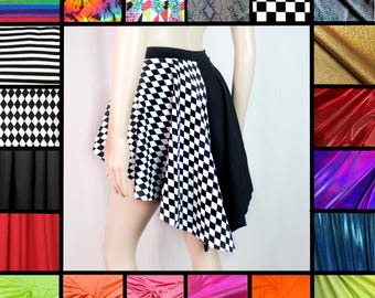 High Low Skirt Fire Performance Clothing Flirty Skater Skirt Fire Clothes Festival Bottoms Plus Size Mini Skirt Fairy Skirt HiLo Hem