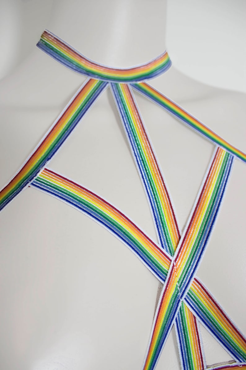 Elaine Body Harness Top Cage Harness Strappy Bralette Choker Etsy
