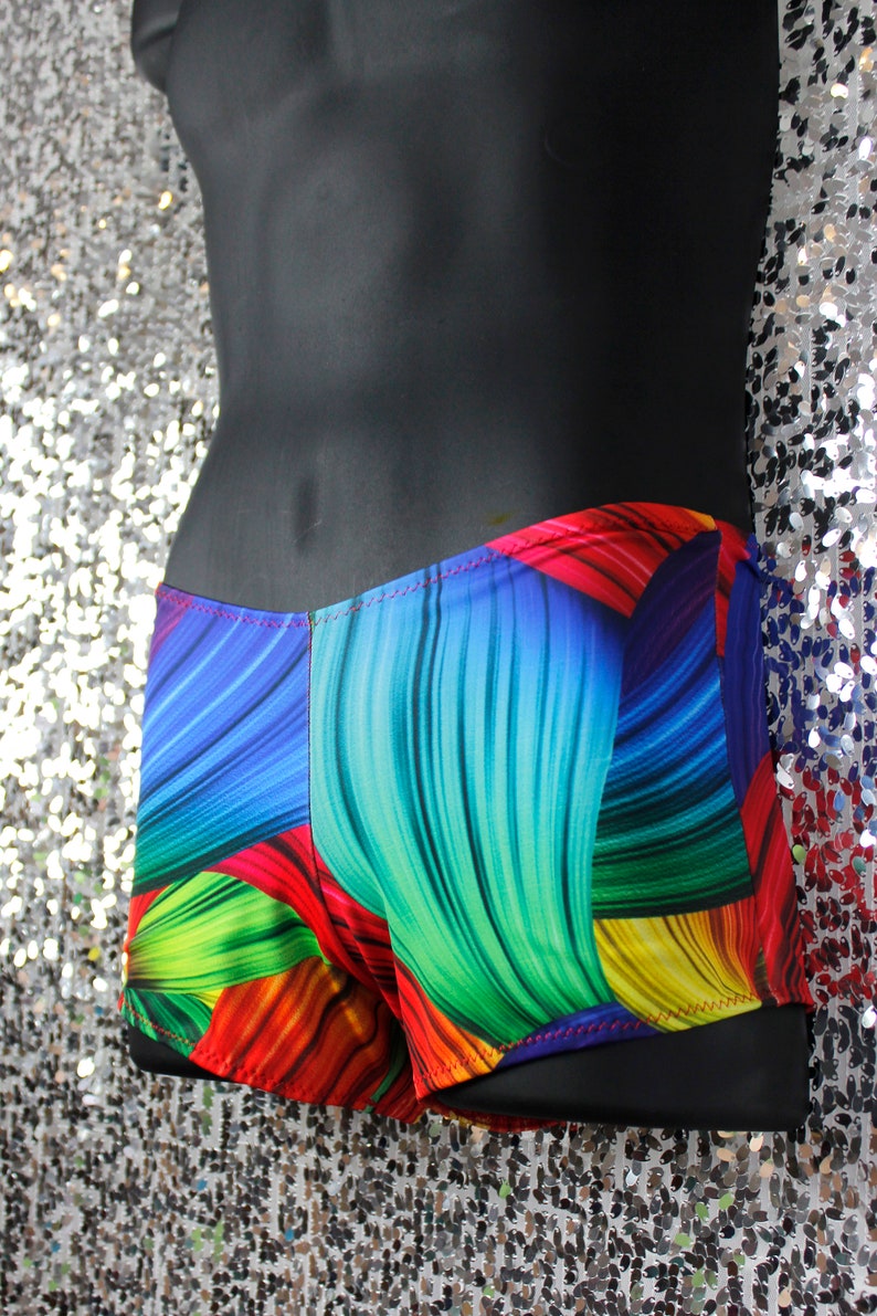 Rainbow Men's Booty Shorts Gay Pride Hot Pants Gay Cruise Etsy