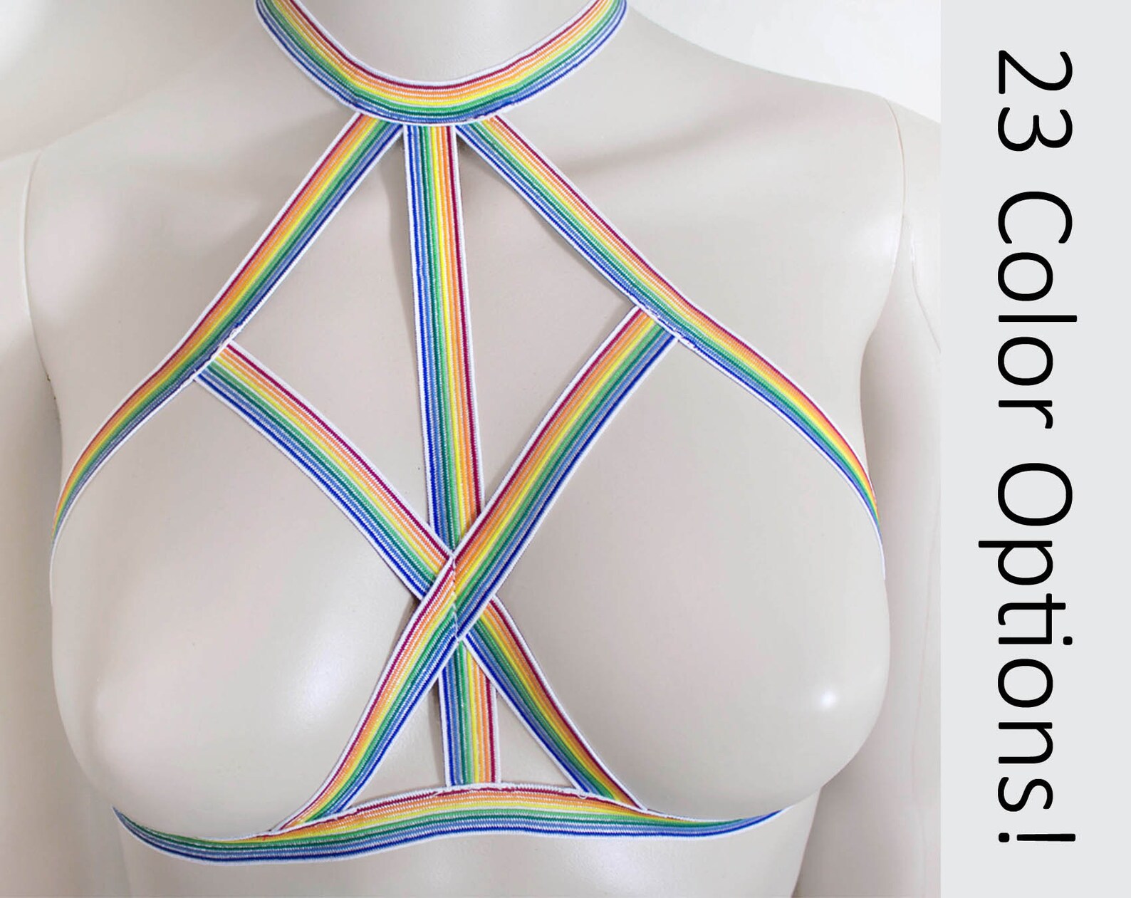 Elaine Body Harness Top Cage Harness Strappy Bralette Choker Etsy