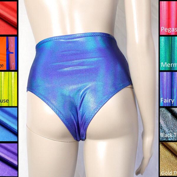 High Waist Booty Shorts Cheeky Shorts Festival Bottoms Metallic Shorts Pole Dance Shorts Shiny Shorts Plus Size Rave Clothing Dancer Shorts