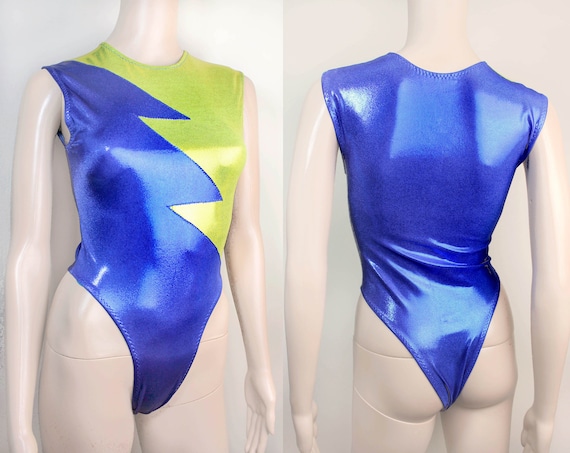 80s Lightning Wrestling Costume High Cut Thong Leotard GLOW