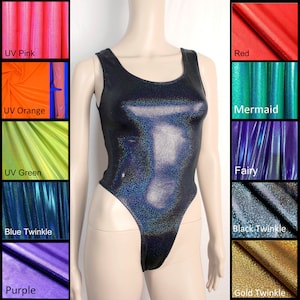 80s Thong Workout Bodysuit Mystique Spandex Thong Bodysuit Holographic Leotard Metallic High Cut Thong Leotard Holo Rave 80s Bodysuit Thong