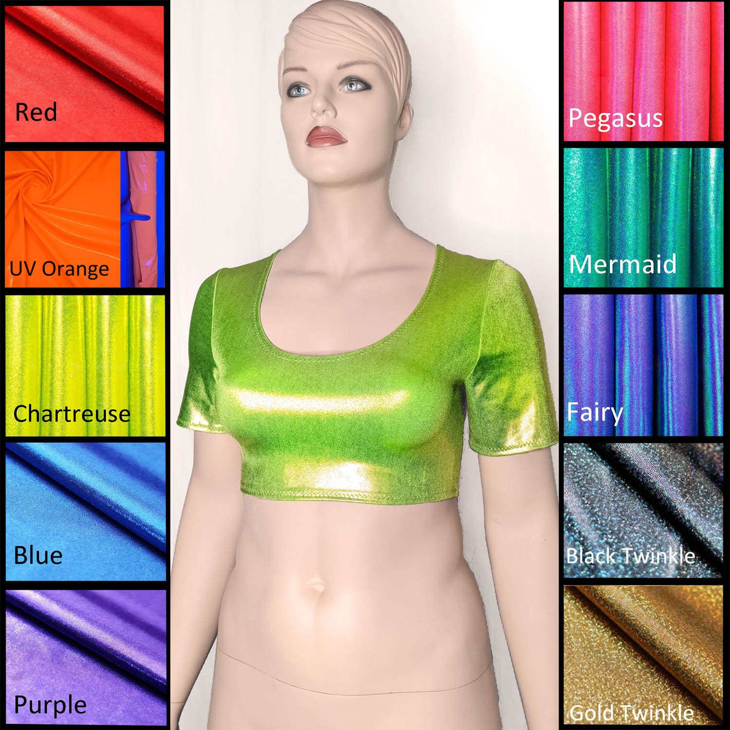 womens metallic crop top