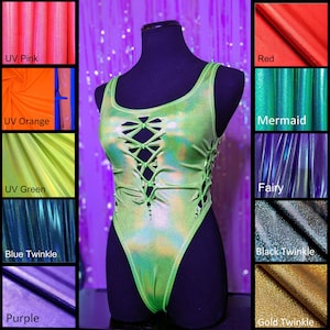 Body tressé justaucorps à découpes des années 80 Body tribal string coupe haute justaucorps Burner Fashion tissage fendu Body fée vêtements en métal