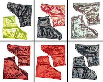 Fundas para botas de patines en línea grandes listas para enviar Fundas para patines de hielo Accesorios metálicos para roller derby Protectores de patines teñidos con la técnica tie-dye Reciclados Brillantes
